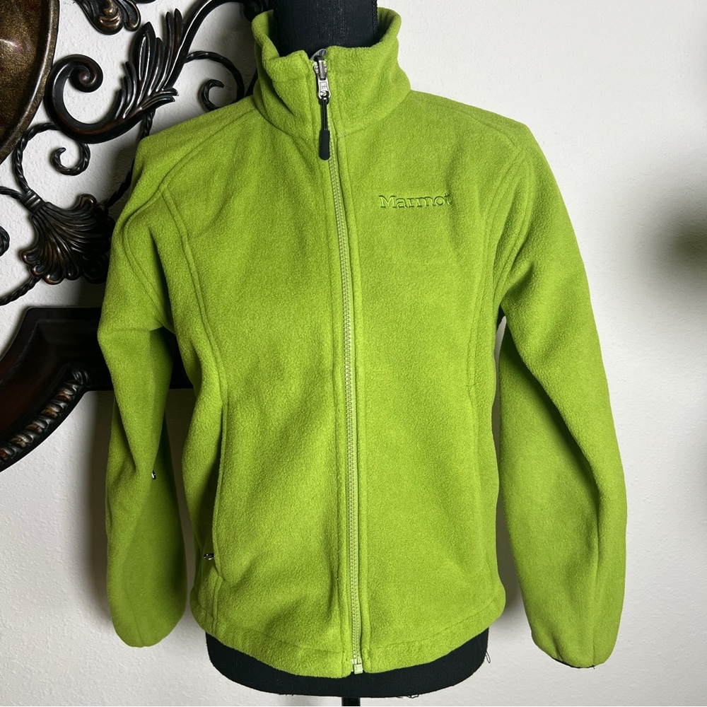 Marmot Women’s Lime Green Full Zip Fleece Jacket Size Small